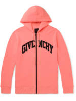 Givenchy - Logo-Embroidered Cotton-Jersey Zip-Up Hoodie - Men - Pink - M