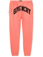 Givenchy - Tapered Logo-Embroidered Cotton-Jersey Sweatpants - Men - Pink - M