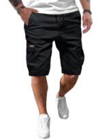 JMIERR Cargoshorts Kurze Hosen Herren Baumwolle Shorts Sommer Freizeithose mit Taschen