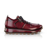 Klobige Luxus Sneaker Sportlicher Schnürer für Herren - Handgemacht in Italien aus Premium - Leder - Rot, Schnürung - Selbst gestalten - GIROTTI