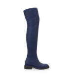 Klobige Sock-Boots Elastische Overknee-Stiefel mit dicker Sohle für Damen - Handgemacht in Italien aus Textil - Blau, Stretch, Niedriger Absatz 48820
