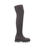 Klobige Sock-Boots Elastische Overknee-Stiefel mit dicker Sohle für Damen - Handgemacht in Italien aus Textil - Grau - Selbst gestalten - GIROTTI