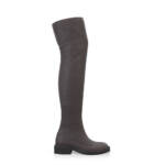 Klobige Sock-Boots Elastische Overknee-Stiefel mit dicker Sohle für Damen - Handgemacht in Italien aus Textil - Grau, Stretch - Selbst gestalten