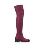 Klobige Sock-Boots Elastische Overknee-Stiefel mit dicker Sohle für Damen - Handgemacht in Italien aus Textil - Rot, Stretch - Selbst gestalten