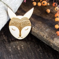 LE SHOP VEGAN Hase Brosche aus Holz