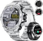 Lige Smartwatch Herren, 800mAh Touchscreen Smart Watch Smartwatch (1.5 Zoll, Andriod iOS), mit Telefonfunktion, 123 Sportmodi, Schrittzähler, Schlafmonitor
