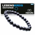 MAVURA Armband LEBENSKREIS Hämatit Kugelarmband Hämatitarmband Perlen, Armkette Hematit Perlenarmband Unisex für Damen & Herren