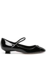 Miu Miu Lack-Ballerinas mit Logo - Schwarz