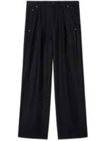 Off-White Leinenhose mit weitem Bein - Schwarz