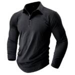 Opspring Poloshirt Herren Langarm Getäfelt T Shirts Hemd T-Shirt Slim Fit Golf Sports