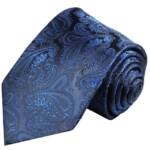 Paul Malone Krawatte Herren Seidenkrawatte Schlips modern paisley brokat 100% Seide Schmal (6cm), blau 518