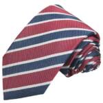 Paul Malone Krawatte Herren Seidenkrawatte mit Tuch modern gestreift 100% Seide (Set, 2-St., Krawatte mit Einstecktuch) Schmal (6cm), blau rot 648