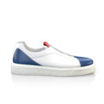 Slip-On Sneaker / Slipper für Herren - Handgemacht in Italien aus Naturleder - Blau & Weiß & Rot & Rot - Selbst gestalten - GIROTTI