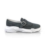 Sneaker Slipper Brogue für Herren - Handgemacht in Italien aus Veloursleder - Grau, Fransen, Gürtel - Selbst gestalten - GIROTTI
