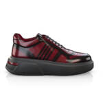 Sneaker für Herren - Handgemacht in Italien aus Premium - Leder - Rot, Schnürung 47605 - Selbst gestalten - GIROTTI