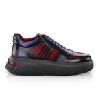Sneaker für Herren - Handgemacht in Italien aus Premium - Leder - Rot & Grau & Blau - Selbst gestalten - GIROTTI