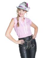 Trachtenbluse ärmellos Damen pink/weiß S Größe: