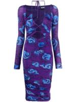 Versace Jeans Couture Midikleid mit Blumen-Print - Violett