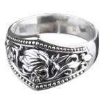 viva-adorno Silberring Totenkopf Ring Pirat Herrenring Daumenring 925 Sterlingsilber