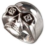 viva-adorno Silberring Totenkopf Ring Skull Poker Würfel Pik Daumenring 925 Sterlingsilber, Herrenring