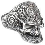 viva-adorno Silberring Totenkopf Ring Skull Vampir Pentagramm Cyborg Daumenring, 925 Sterlingsilber Steampunk Herrenring