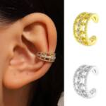 AUKUU Ohrring-Set Ohrclip Ohrclip ohne durchbohrte Ohrringe für Damen Retro, modischer mehrschichtiger hohler Diamant C förmiger