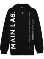 Balmain - Black Main Lab Zip-Up Hoodie - Größe L - black