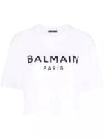 Balmain - Logo Cropped T-Shirt - Größe M - white