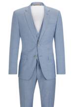 Boss Business Anzug H-Huge-3pcs-232 Slim Fit blau