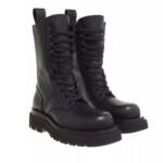 Bottega Veneta Boots & Stiefeletten - Vegetally-Tanned Leather Lace-Up Boots - Gr. 38 (EU) - in Schwarz - für Damen