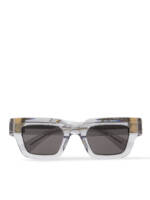 Bottega Veneta - Rectangular-Frame Gold-Tone Acetate Sunglasses - Men - Silver
