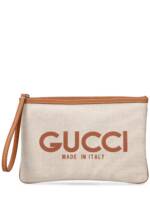 Canvas Clutch With Gucci Print