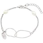 Célia von Barchewitz Perlenarmband "CHARU" Damen Armband Venezianerkette mit 2 ovalen Süßwassezuchtperlen, onesize - Verlängerungskettchen