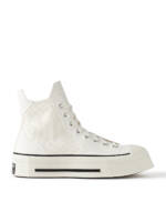 Converse - Chuck 70 De Luxe Leather and Canvas Platform High-Top Sneakers - Men - White - UK 7.5