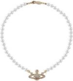 Devenirriche Perlenkette Damen Perlenkette, Gold Saturn Perlenkette Pearl Planet Necklace