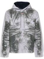 Diesel D-Um-Rib-S Hoodie mit Peel-Off-Effektg - Grau