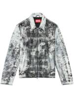 Diesel L-Pylon-A Lederjacke mit Risseffekt - Weiß