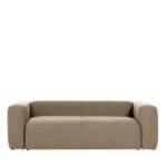 Dreisitzer Couch in Beige Chenillegewebe