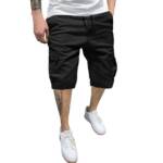 FIDDY 3/4-Jeans Kurze Hosen Herren Cargo Shorts Herren Sommer Freizeithose mit Taschen