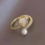 FIDDY Fingerring Tulpenknospen-Perlenring für Damen (1-tlg)