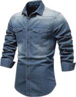 FIDDY Langarmhemd Modisches, personalisiertes Business-Slim-Denim-Hemd für Herren