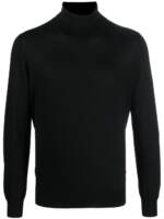 Fileria Fein gestrickter Rollkragenpullover - Schwarz