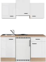Flex-Well Küche "Florenz", Breite 150,5 cm, mit Unterbau-Kühlschrank, Kochfeld und Spüle