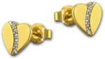 GoldDream Paar Ohrstecker GoldDream Gold Ohrringe Herz Ohrstecker (Ohrstecker), Damen Ohrstecker Herz aus 333 Gelbgold - 8 Karat, Farbe: gold, weiß