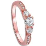 Goldene Hufeisen Goldring Damen Eternity Fingerring 925 Sterling-Silber Rosegold vergoldet, anlaufgeschützt