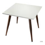 Hulala Home - Modernes Design Esstisch weiß Holz Esstisch für Küche und Esszimmer 89 × 89 × 76 cm(b×t×h)