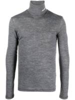 Jil Sander Rollkragenpullover mit Logo-Print - Grau