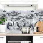 K&L Wall Art Fliesenaufkleber Wandschutz Sticker Set selbstklebend Boho Landhaus Deko Küche