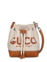 Mini Canvas Shoulder Bag W/ Gucci Print
