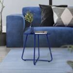 Ml-design - Kleiner Beistelltisch, 52x46 cm, Blau, aus Metall, Runder Kaffeetisch für Draußen, Sofatisch Wohnzimmertisch Couchtisch Nachttisch